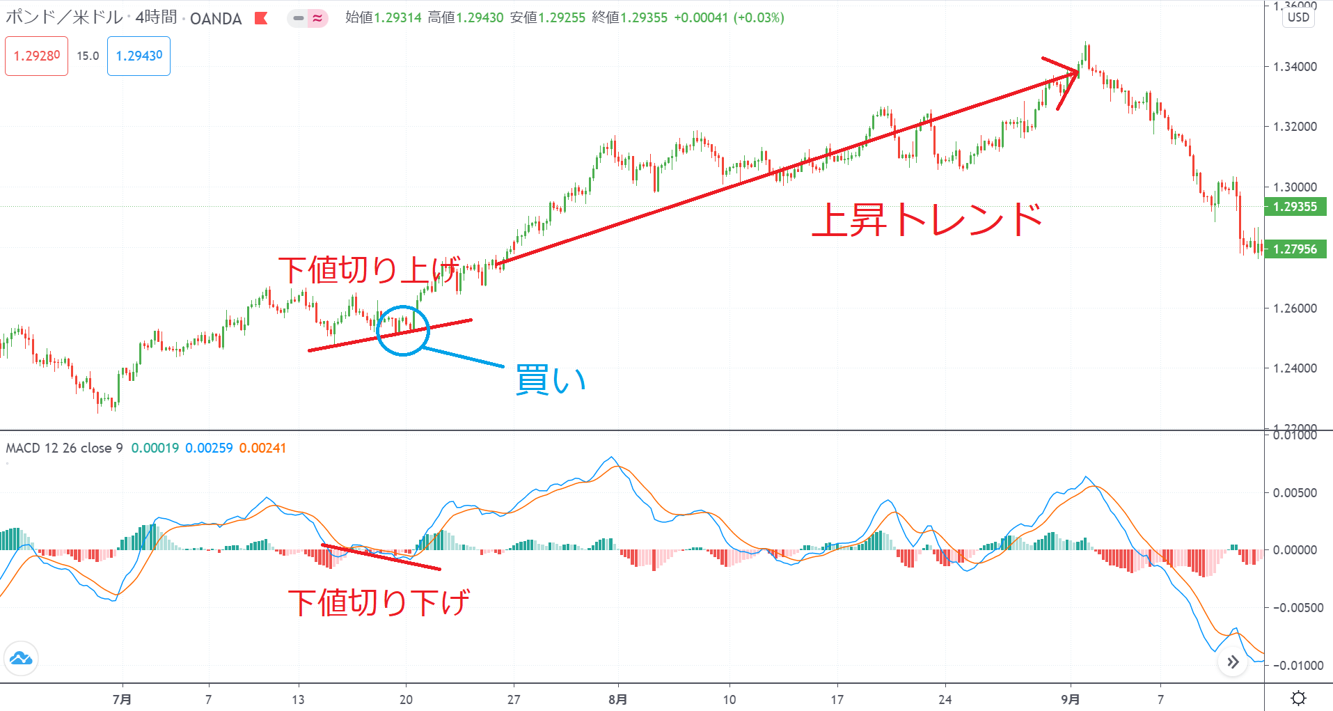 MACDのヒドゥンダイバージェンスについての説明