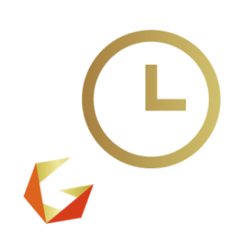 GEMFOREXのロゴマークと時計マークの画像